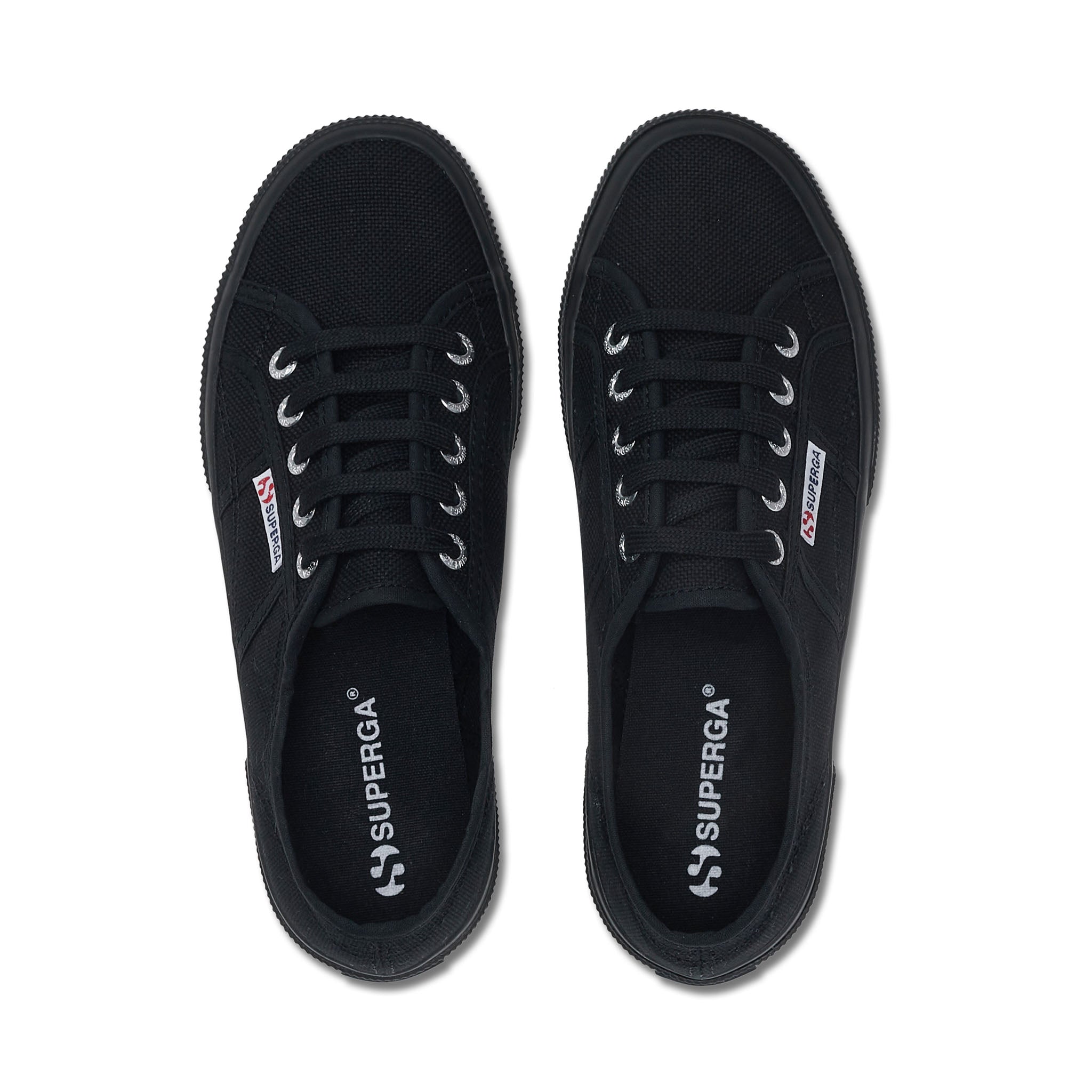 Superga 2750 Cotu Classic Sneakers - Full Black. Top view.