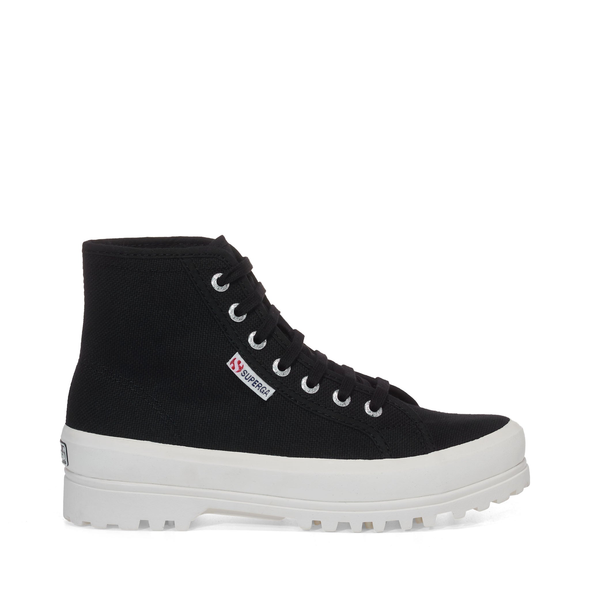 Superga 2341 Alpina Sneakers - Black. Side view.