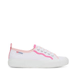 Superga 2750 Curly Bindings Sneakers - White Shaded Pink. Side view.