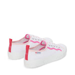 Superga 2750 Curly Bindings Sneakers - White Shaded Pink. Back view.