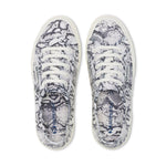 Superga 2750 Print Sneakers - White Avorio Navy Snake. Top view.