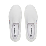 Superga 2740 Platform Slip-on Sneakers - White. Top view.