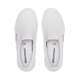 Superga 2740 Platform Slip-on Sneakers - White. Top view.