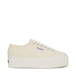 Superga 2790 Platform Sneakers - Beige Natural Avorio. Side view.