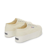 Superga 2790 Platform Sneakers - Beige Natural Avorio. Back view.