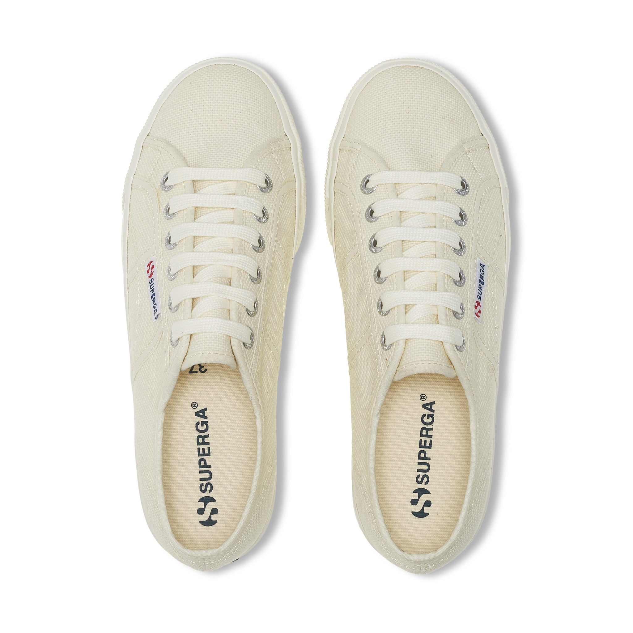 Superga 2790 Platform Sneakers - Beige Natural Avorio. Top view.