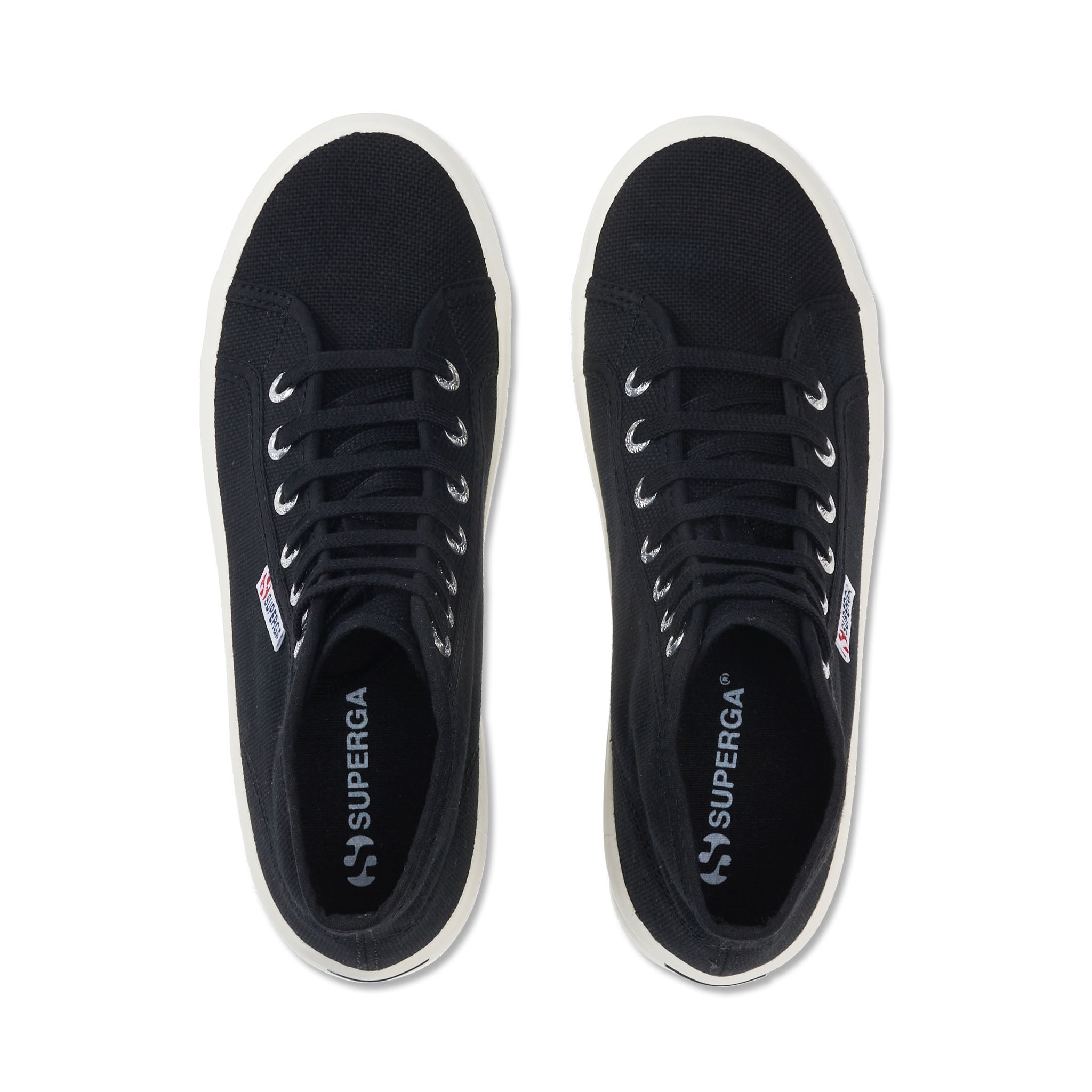 Superga 2341 Alpina Sneakers - Black. Top view.
