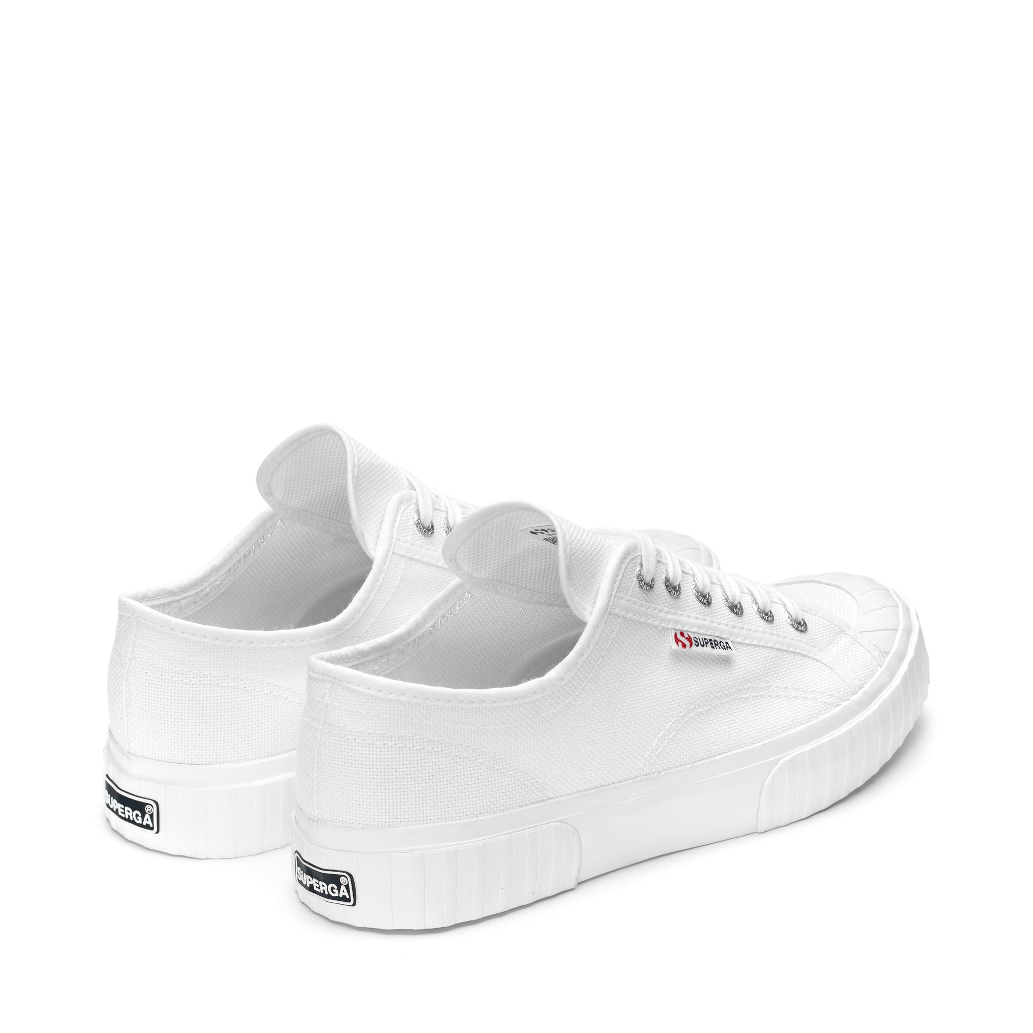 Superga 2630 Stripe Sneakers in White. Back view.